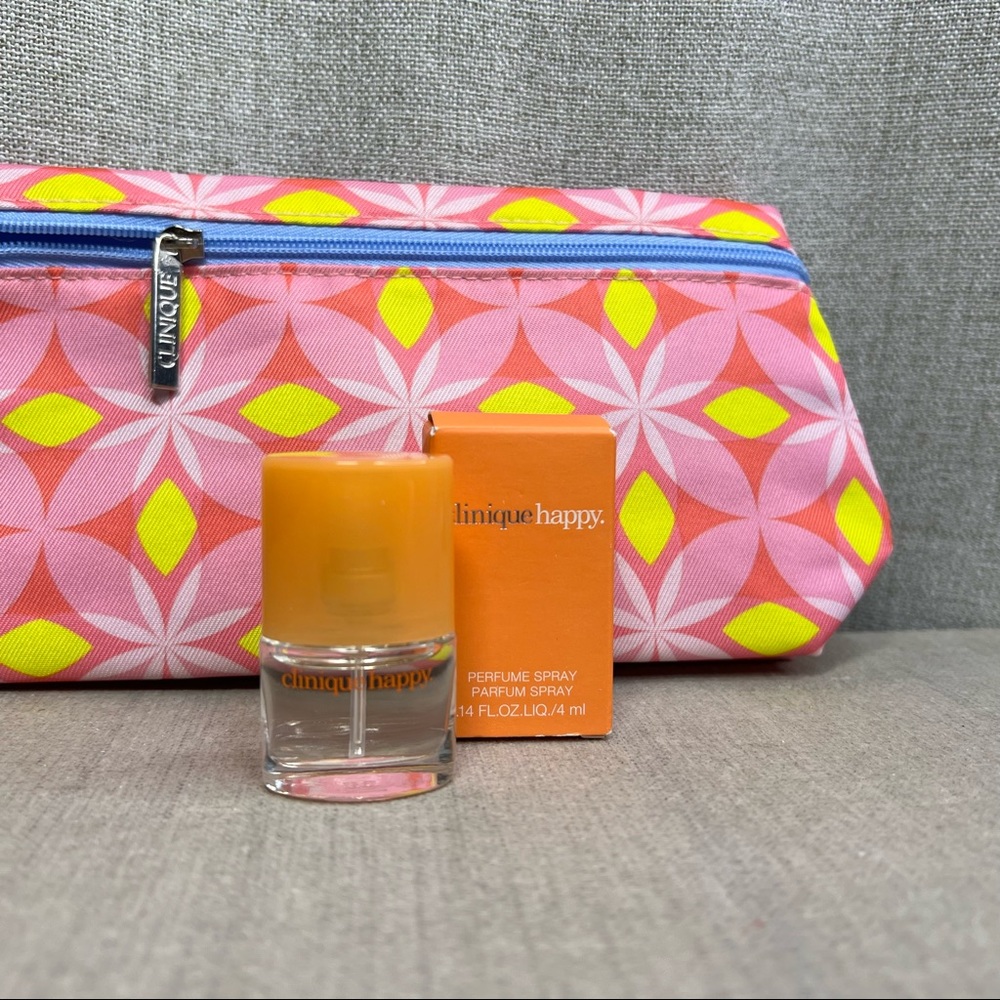 ❤️3 for $30❤️ CLINIQUE Makeup Bag and Happy Spray mini duo - Picture 10 of 10